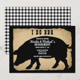 Rustic Land Hog Förlovning I GÖR BBQ-inbjudan Inbjudningar