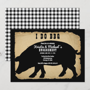 Rustic Land Hog Förlovning I GÖR BBQ-inbjudan Inbjudningar