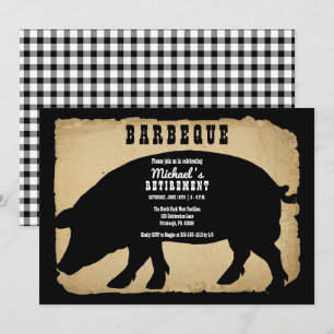 Rustic Land Hog Pension Barbeque - BBQ Inbjudningar