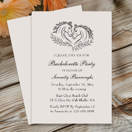 Rustic Land Horse Elegant Western Bachelorette Inbjudningar