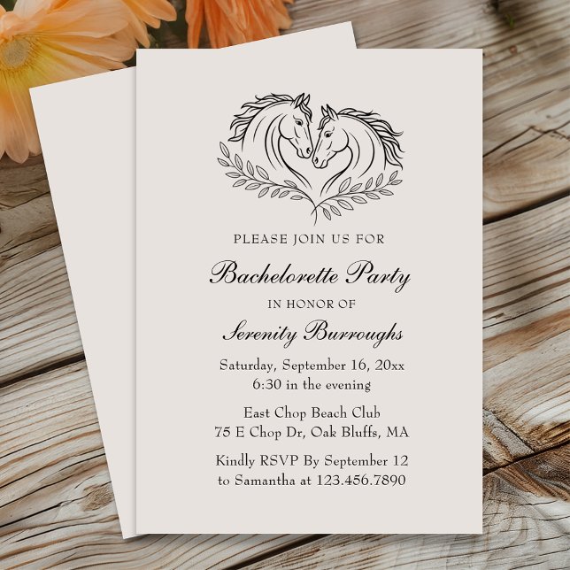 Rustic Land Horse Elegant Western Bachelorette Inbjudningar (Skapare uppladdad)