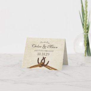 Rustic Land Horse Shoes Spara datumet Kort