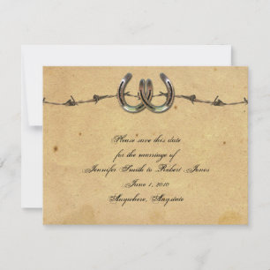 Rustic Land Horseshoe Barbed Spara datum Datumet