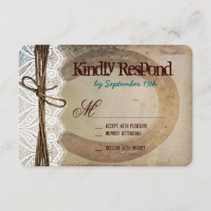 Rustic Land Horseshoe Teal Bröllop OSA Card Kort