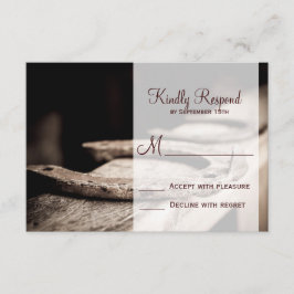 Rustic Land Horseshoes Cowboy Bröllop OSA Card Kort