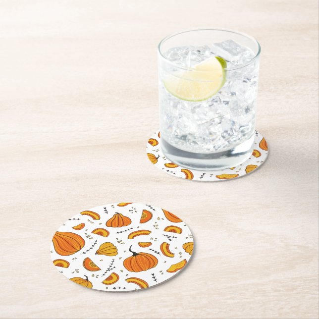 Rustic Land höstfällepumpkin Underlägg Papper Rund (Insitu)