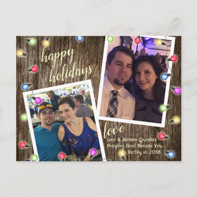 Rustic Land julfotopapport Ljus Helg Vykort (Framsida)