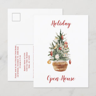 Rustic Land Julgran Open House Party Vykort