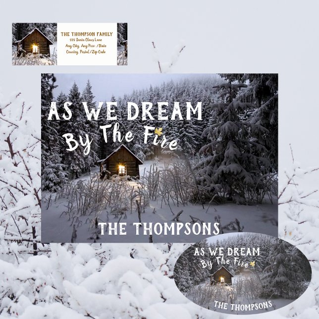 Rustic Land-julkort med Namn Helgkort (Rustic Country Christmas - Card
Add the Matching Sticker and Return Address Label)