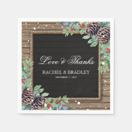 Rustic Land julvinter Wedding Pappersservett