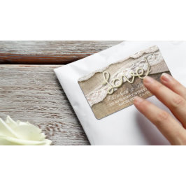 Rustic Land Kärlek Rope Burlap Snöre Wood Bröllop Adressetikett