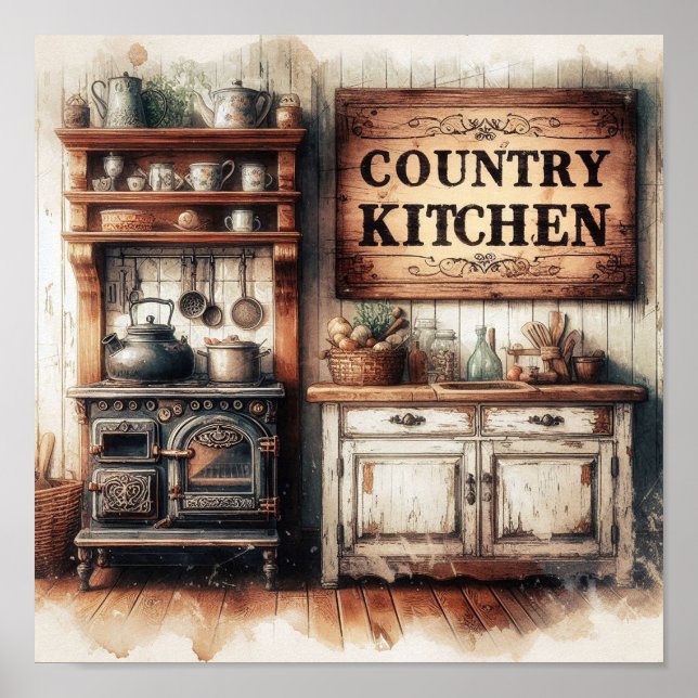 Rustic Land Kitchen 1 Poster (Framsidan)