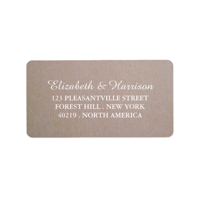 Rustic Land Kraft Bröllop Adressetikett (Framsidan)