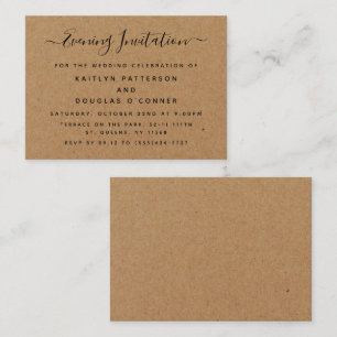 Rustic Land Kraft Evening Event Biljett Inbjudan