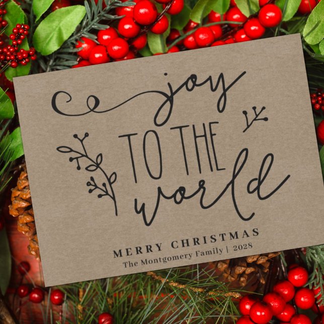Rustic Land Kraft Joy till handskriven World Handw Julkort (Skapare uppladdad)