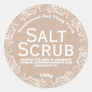 Rustic Land Kraft Salt Sgrymb-etiketter Runt Klistermärke