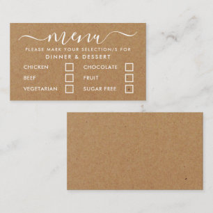 Rustic Land Kraft Simple Script Menu Selection Tilläggskort