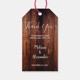Rustic land lada wood Tack bröllop Presentetikett