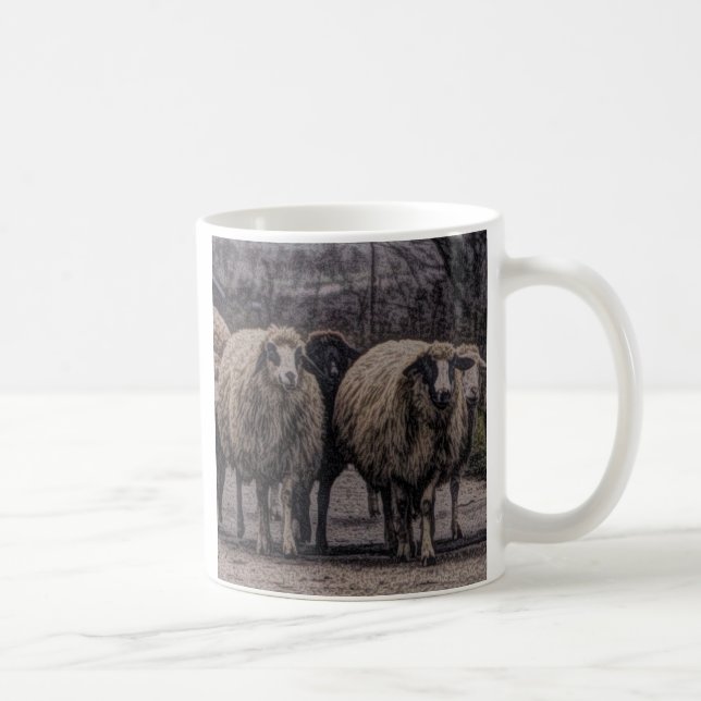 Rustic land lantbruksbesättning med fåruppfödning kaffemugg (Höger)