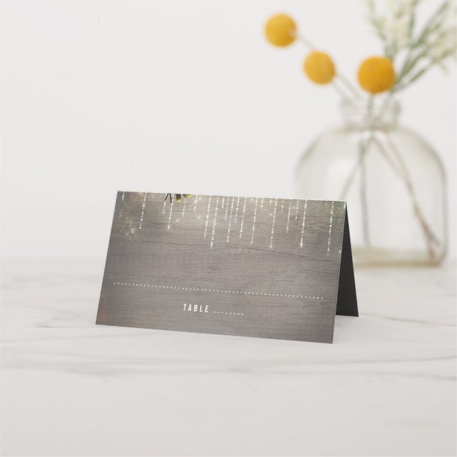 Rustic Land Lantern Ljus Bröllop Placeringskort (Framsida)