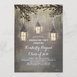 Rustic Land Lanterners Garden Studentfest Inbjudningar