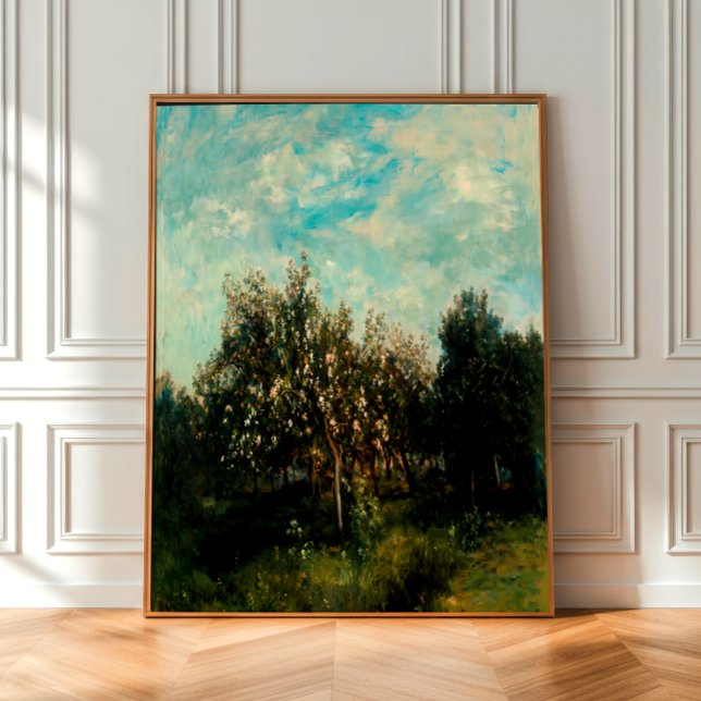 Rustic Land Ligcape Vintage Farmhouse WallArt Canvastryck (Rustic Country Landscape Vintage Farmhouse WallArt Canvas Print )