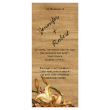 Rustic land Lily Watercolor Bröllopsprogram