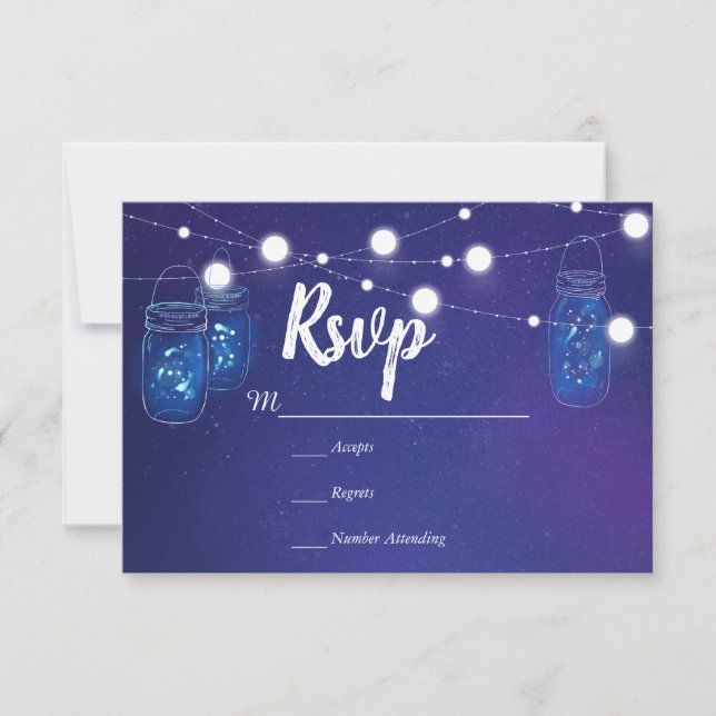 Rustic land ljus mason burk bröllop OSA Card (Framsida)