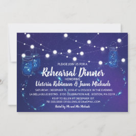 Rustic land ljus mason burk Rehearsal Dinner Inbjudningar