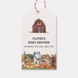 Rustic Land Locally Grown Veggie Baby Shower Presentetikett