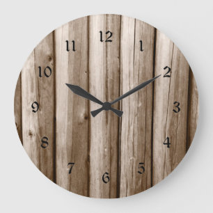 Rustic Land Log Cabin Distress Vintage Wood Stor Klocka