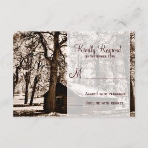 Rustic Land Log Cabin Gräs Bröllop OSA Card Kort