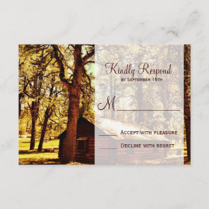 Rustic Land Log Cabin Skogen Bröllop OSA Card Kort
