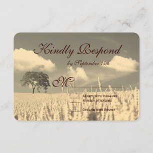 Rustic Land Lone Träd Bröllop OSA-kort OSA Kort