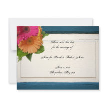 Rustic Land målade Daisy för trä Spara datum