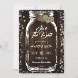 Rustic Land Mason Burk Barn Wood Bröllop Spara Datumet