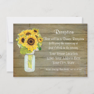 Rustic Land Mason Burk Blommor Solros Hanging Inbjudningar