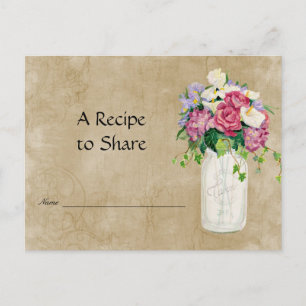 Rustic Land Mason Burk Bouquet Möhippa Recipe Vykort