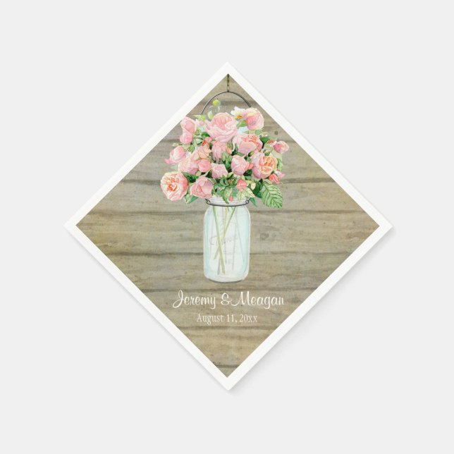 Rustic Land Mason Burk Flowers  Ro Pappersservett (Hörn)