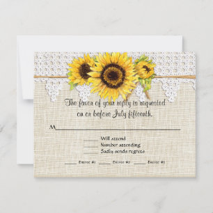 Rustic Land Mason Burk Flowers - Solros Snöre OSA Kort