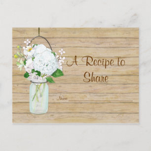 Rustic Land Mason Burk Flowers White Hydrangeas Vykort