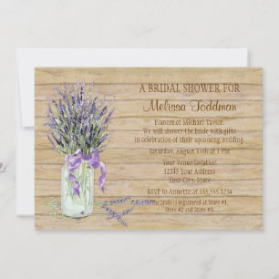 Rustic Land Mason Burk Fransk Lavender Bouquet Inbjudningar