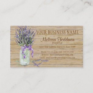 Rustic Land Mason Burk Fransk Lavender Bouquet Visitkort