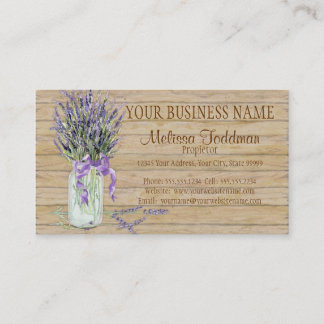 Rustic Land Mason Burk Fransk Lavender Bouquet Visitkort