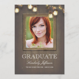 Rustic Land Mason Burk Ljus Photo Studenten Inbjudningar