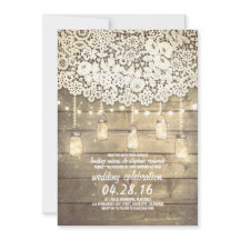 Rustic Land Mason Burk Ljus Snöre Wood Bröllop