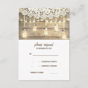 Rustic Land Mason Burk Ljus Snöre Wood OSA Kort