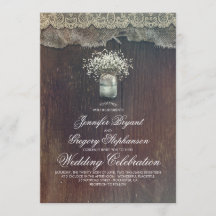 Rustic Land Mason Burk och babyns andetag Bröllop