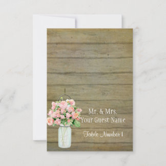 Rustic Land Mason Burk Rosa ros Bouquet Inbjudningar