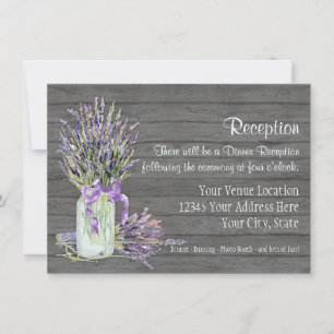Rustic Land Mason Burk Snöre n Lavender Blommigt Inbjudningar